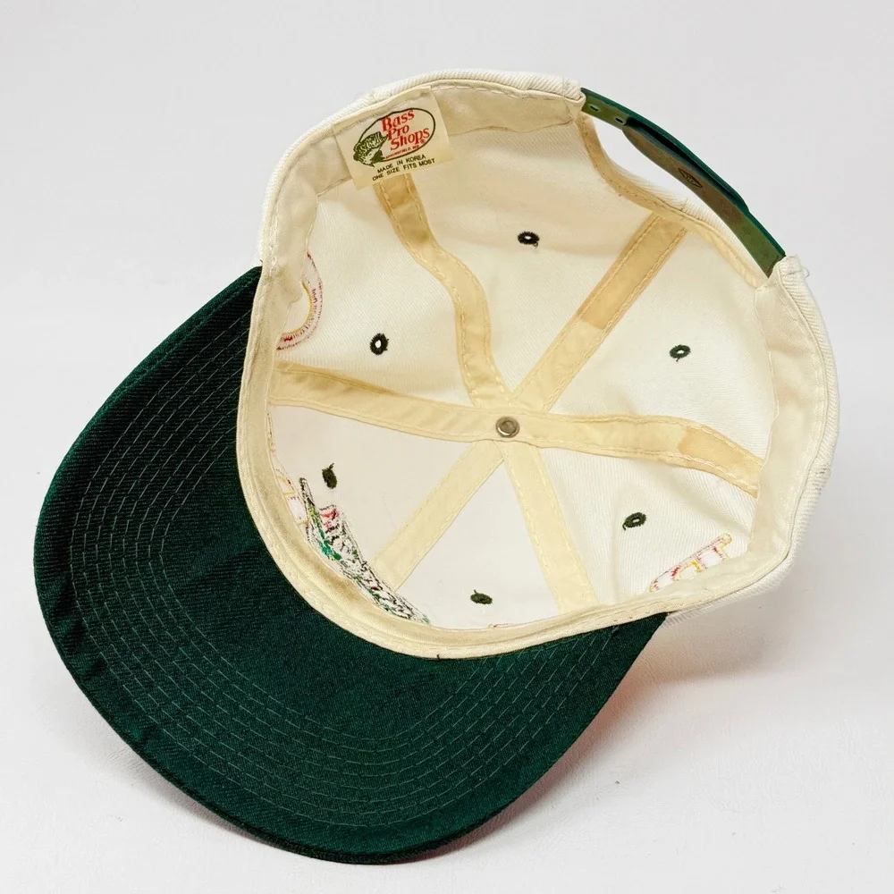 Vintage 90s Bass Pro Giant Logo Embroidered Snapback Hat Youngan Wool Button